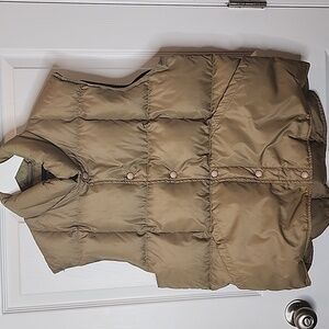 Lands' End Goosedown Puffer Vest in Tan, Unisex Size Medium